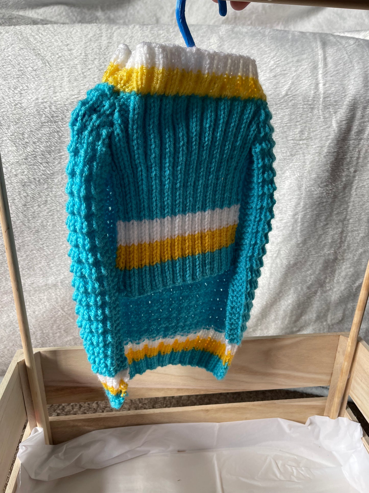 Blue, white and gold Jumper